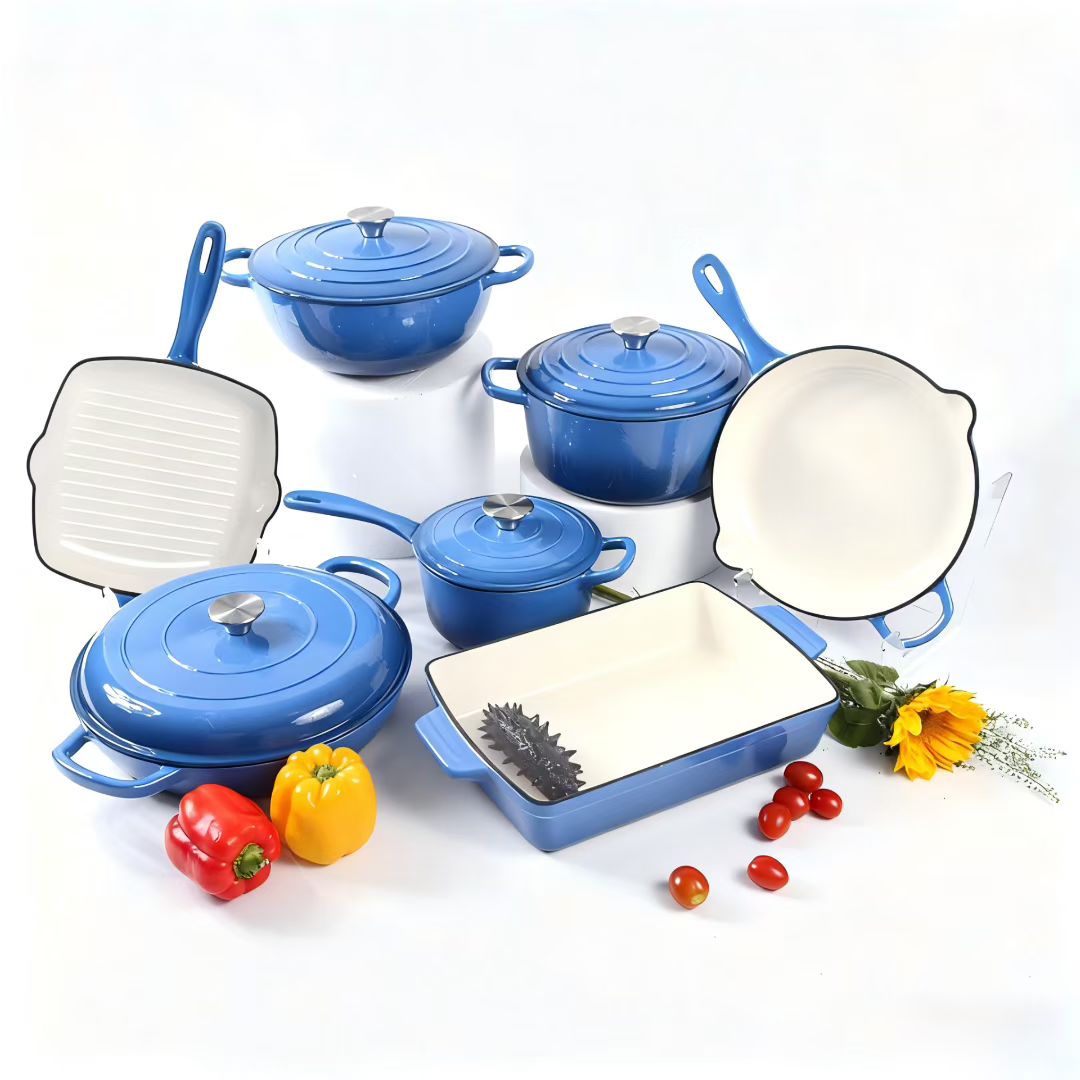 Luxury 11PCS Enamel Cast Iron Cookware Set