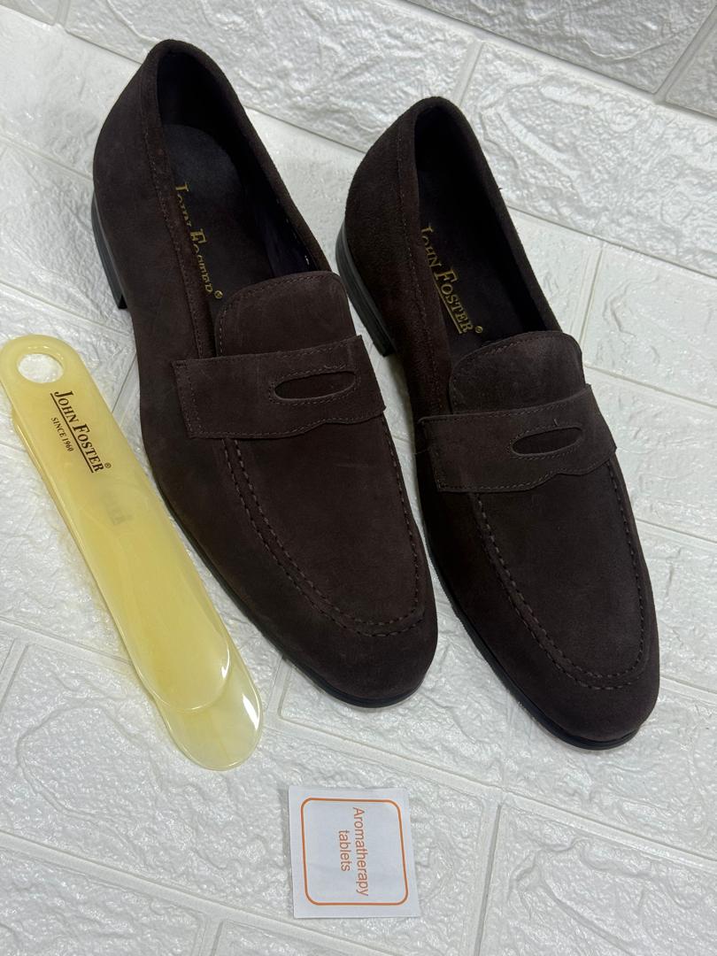 John Foster men's suede loafers