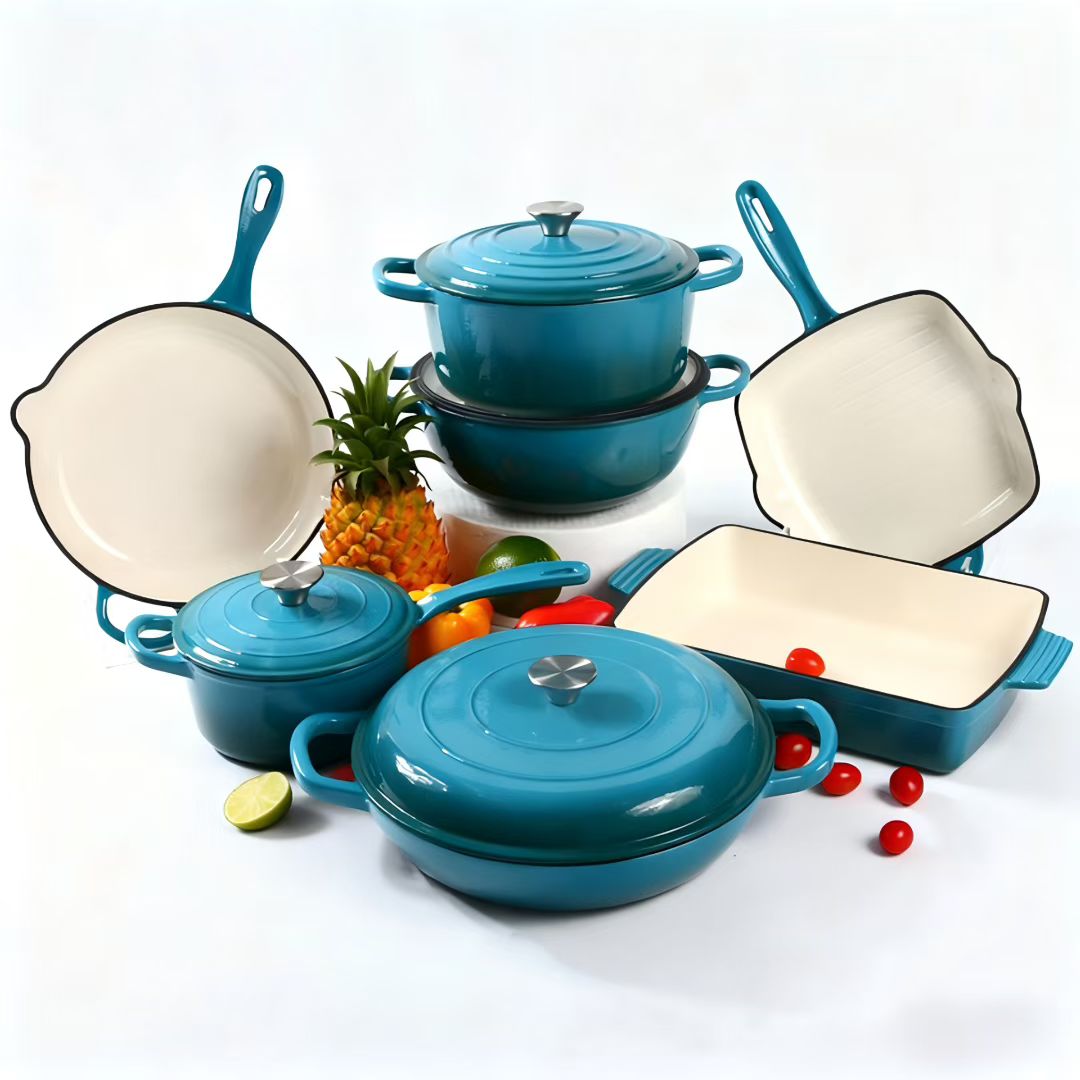 Luxury 11PCS Enamel Cast Iron Cookware Set