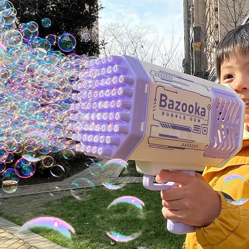Bubble Gun Rocket With 69 Holes Soap Bubble Machine
