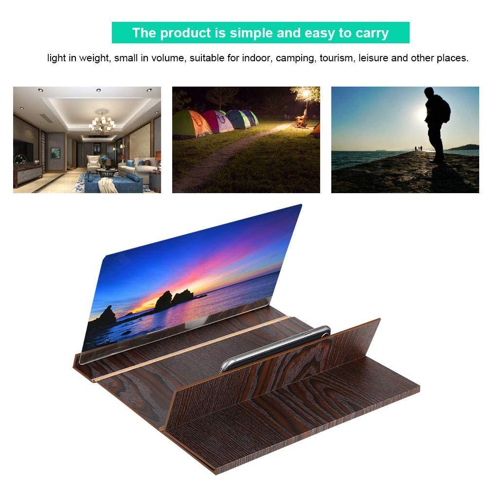 Crony 12 Inch Screen Magnifier Smartphone Magnifying Glass, Cell Phone 3D HD Movie Video Projector Amplifier with Foldable Holder Stand