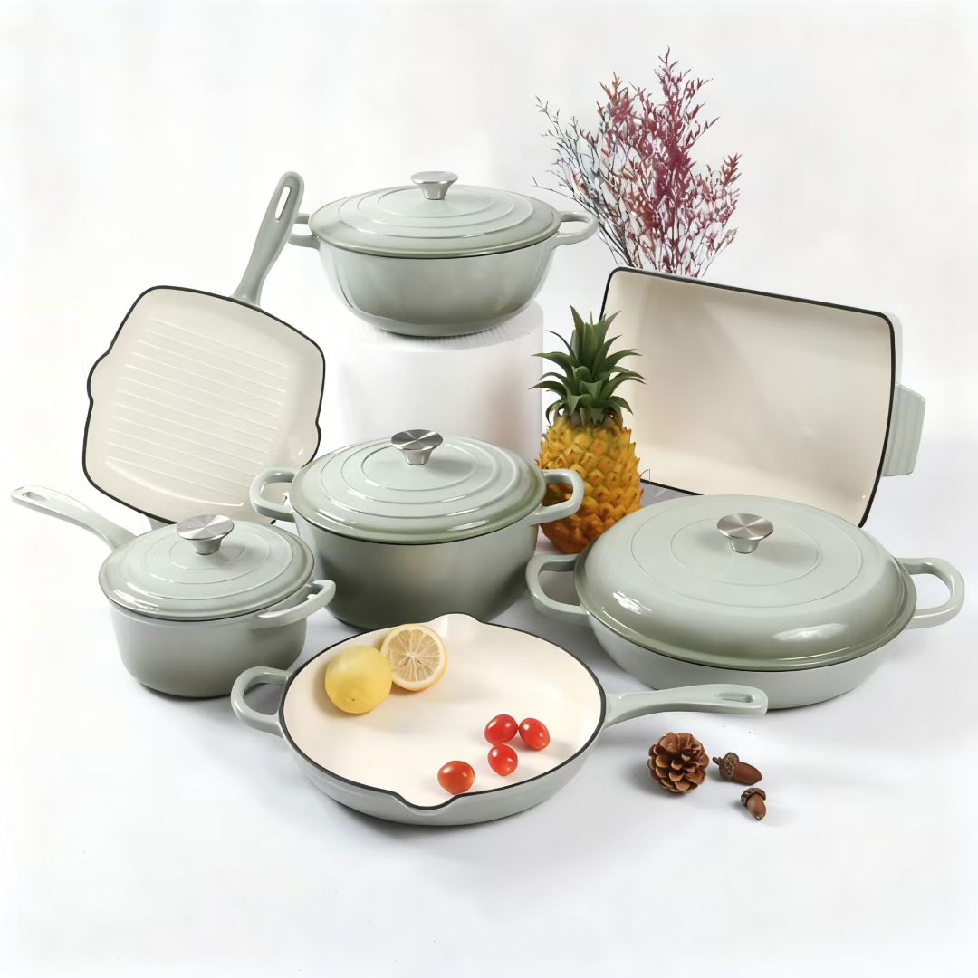 Luxury 11PCS Enamel Cast Iron Cookware Set