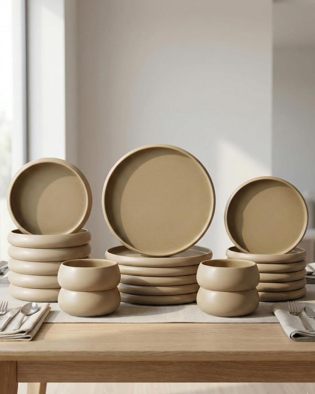 24Pc Mate Finished Beige Dinner set