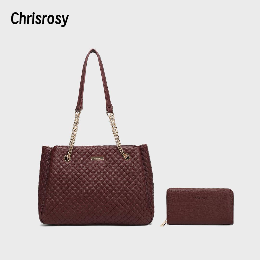Chrisrosy Quilted Ladies Handbag Set (Handbag + Matching Wallet)