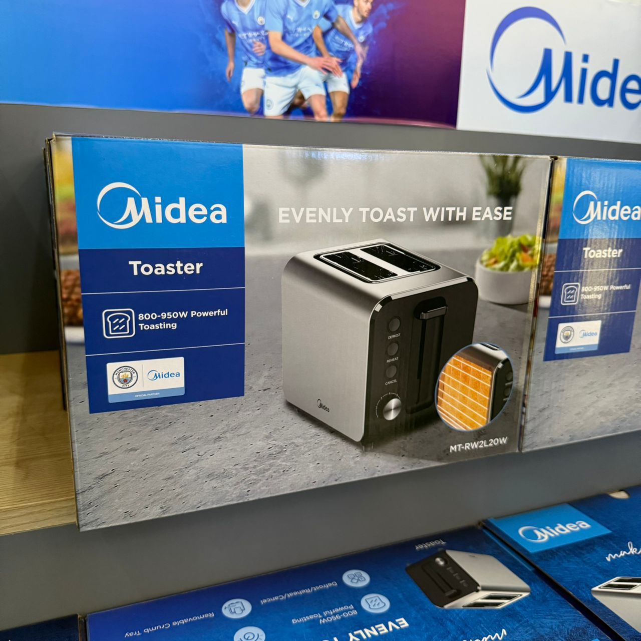 MIDEA 1.72KG TOASTER, 2 SLOTS, 950W WITH ADJUSTABLE BROWNING CONTROL, REMOVABLE CRUMB TRAY
