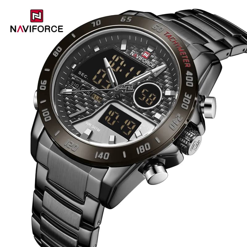 NAVIFORCE Tachymeter Steel Watch "Gunmetal Carbon"