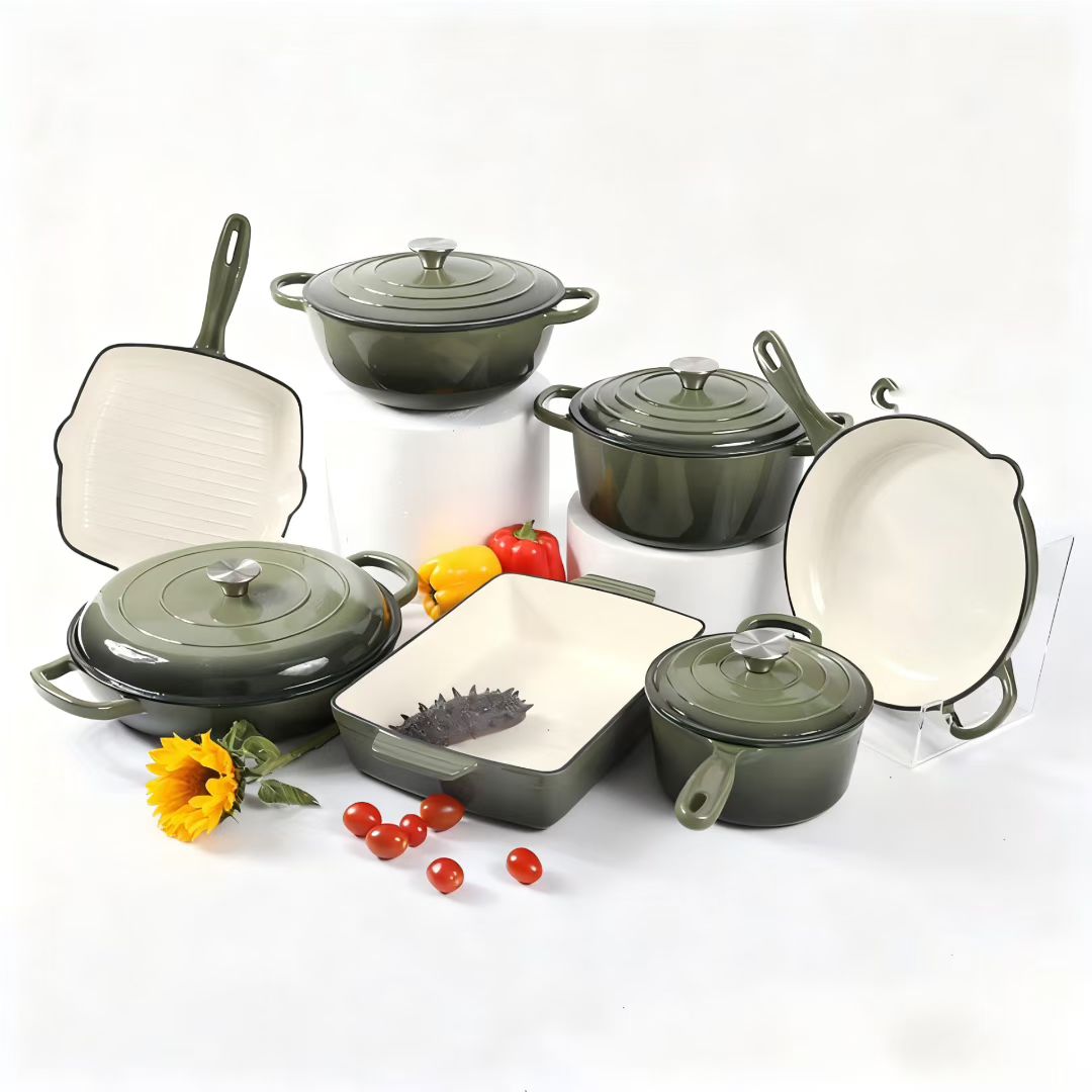 Luxury 11PCS Enamel Cast Iron Cookware Set