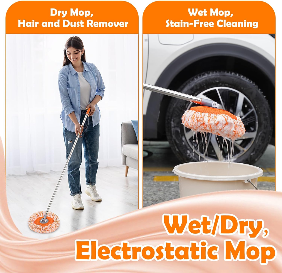Wall Mop, Primium 68” Wall Cleaner, Baseboard Cleaner, Professional-Grade