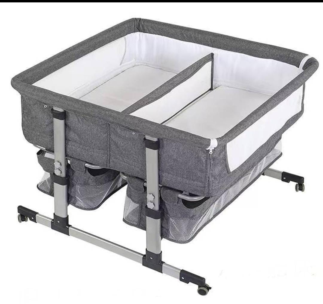 Twin Baby Crib Cot Foldable and Portable