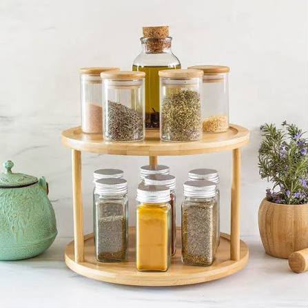 Lazy Suzan 2 Tier Rotating Spice Rack