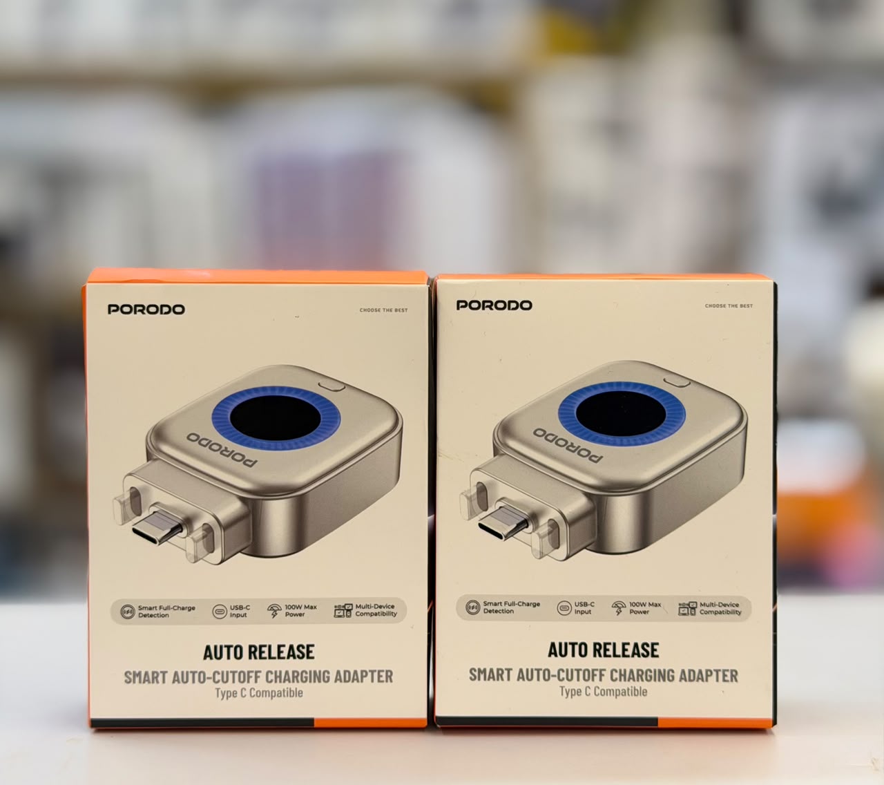 Porodo Auto Release Smart Auto Cutoff Charging Adapter