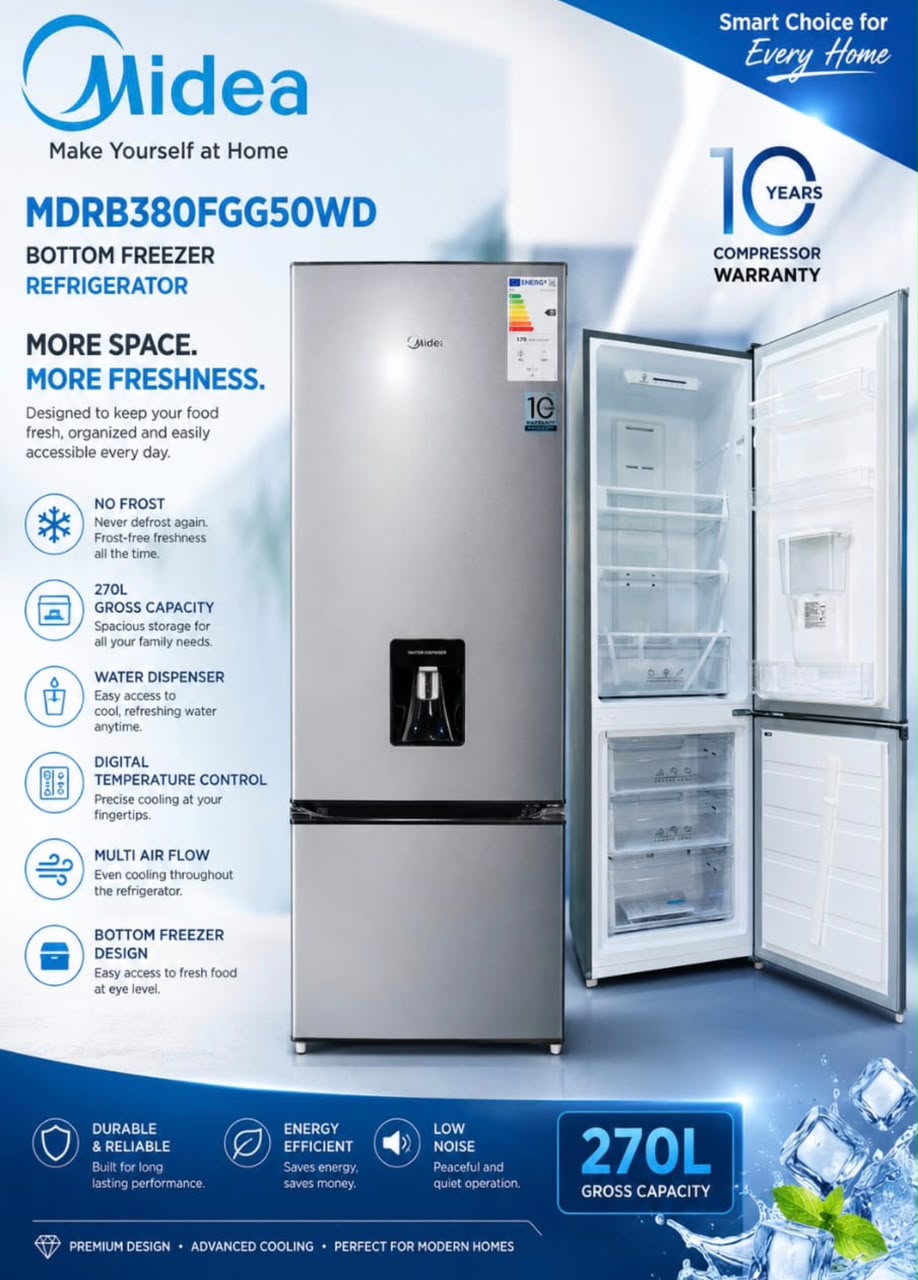 Midea 270 litre frost free fridge