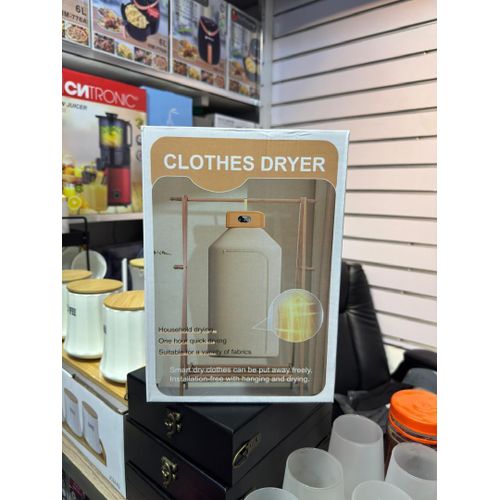 Clothes Dryer" portable or compact model designed for household use.
