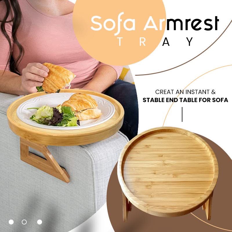 Bamboo Sofa Armrest Tray