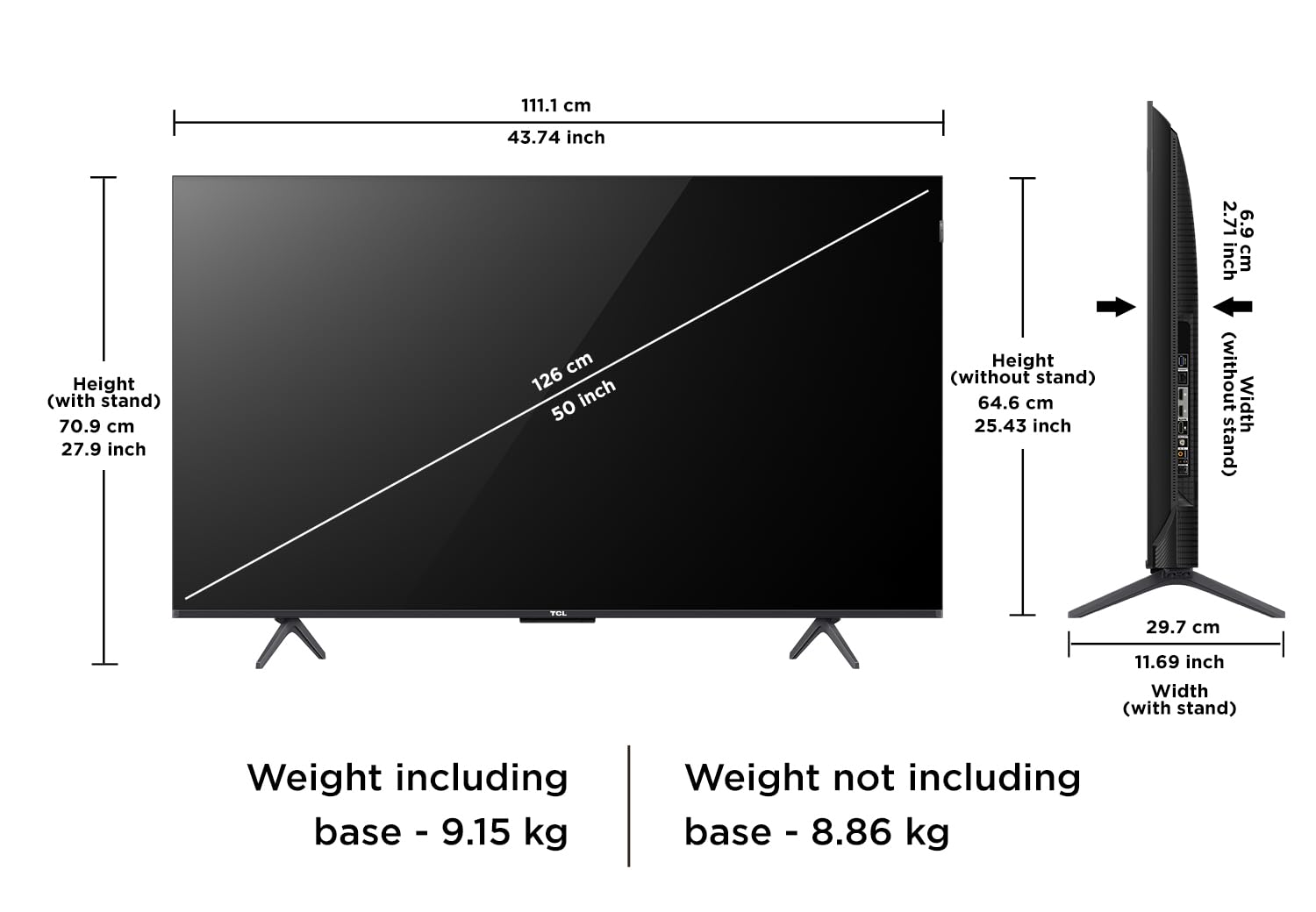 TCL 50 Inch QLED PRO 4K Ultra HD Smart Google TV