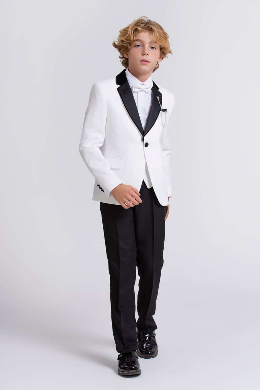 Boys Suit 3 Piece Slim Fit Tuxedo Kids Formal Outfit Blazer Vest Pant Suit Set